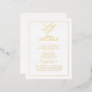 Invitación Postal Con Relieve Metalizado Detalle del Boda de monograma de caligrafía de gui