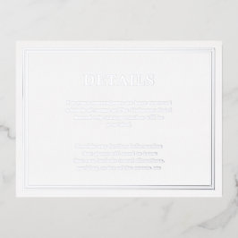 Invitación Postal Con Relieve Metalizado Detalles del Boda minimalista moderno