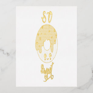 Invitación Postal Con Relieve Metalizado Doughnuts tan dulces 2 de junio Día Nacional de la
