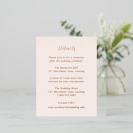 Invitación Postal Con Relieve Metalizado Earthy Neutral Modern Wedding Foil Enclosure Card