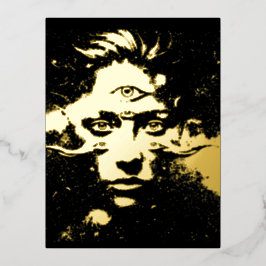 Invitación Postal Con Relieve Metalizado El ojo de los fantasmas