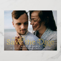 Elegancia Clásica Foto Horizontal Save the Date