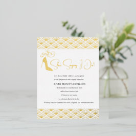 Invitación Postal Con Relieve Metalizado Elegant Japanese Bridal Shower