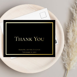 Invitación Postal Con Relieve Metalizado Elegante Boda Minimalista simple gracias