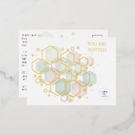 Invitación Postal Con Relieve Metalizado Elegante Fiesta corporativo de Relieve metalizado