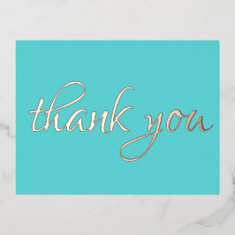 Invitación Postal Con Relieve Metalizado Elegante Floral Gracias Oro Rosa