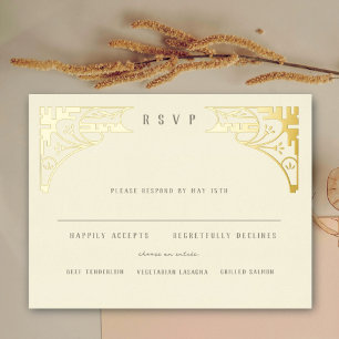 Invitación Postal Con Relieve Metalizado Elegante invitación al Relieve metalizado Art Nouv