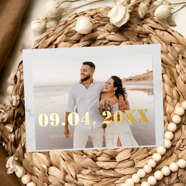 Invitación Postal Con Relieve Metalizado Elegante y Moda Carta negrita Boda guardar la fech (Subido por el creador)