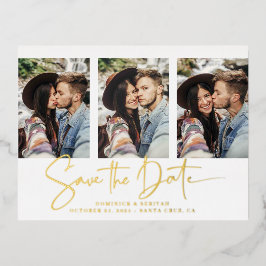 Invitación Postal Con Relieve Metalizado Escrito a mano por Relieve metalizado dorado Guard