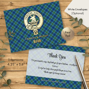 Invitación Postal Con Relieve Metalizado Escudo del Clan Keith sobre tartán