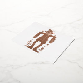 Invitación Postal Con Relieve Metalizado Espantapájaros en tallos de maíz