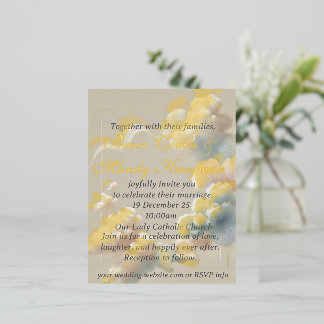 Invitación Postal Con Relieve Metalizado Ethereal Bliss