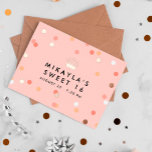 Invitación Postal Con Relieve Metalizado Fiesta de cumpleaños de Rubor Confetti Crown Sweet<br><div class="desc">Moda Sweet 16 invitación con postales en color rosa rubor impreso con confeti en Relieve metalizado de oro rosa,  blanco y rosa. Postal de invitación dulce 16 personalizada con el nombre del chica de cumpleaños debajo de una corona de princesa de oro rosa.</div>