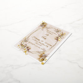 Invitación Postal Con Relieve Metalizado Foil Wedding Brown and beige Invitation