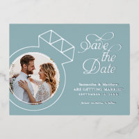 Fotografía de Ahorro de Fecha de Boda de Vidrio Az