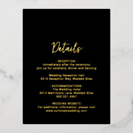 Invitación Postal Con Relieve Metalizado Genevieve Black Photo Modern Boda