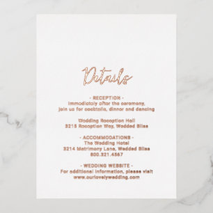 Invitación Postal Con Relieve Metalizado Genevieve Photo Modern Boda