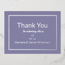 Gracias de boda sencillas de color pervinca  