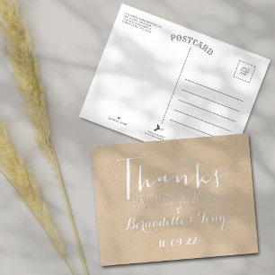 Invitación Postal Con Relieve Metalizado ¡Gracias Por Celebrarnos Con Nosotros! Boda Gracia