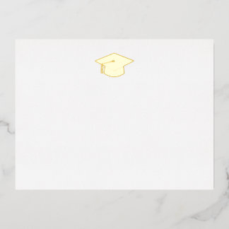 Invitación Postal Con Relieve Metalizado Graduation Foil notecard with envelope