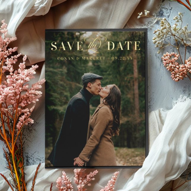 Invitación Postal Con Relieve Metalizado Gran Relieve metalizado fotográfico salva la fecha (Subido por el creador)