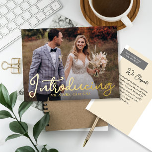 Invitación Postal Con Relieve Metalizado Guión de presentación informal para foto de fuga a