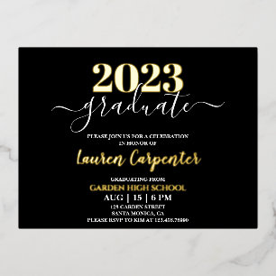 Invitación Postal Con Relieve Metalizado Invitación al Relieve metalizado dorado de graduac