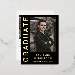 Invitación Postal Con Relieve Metalizado Invitación de graduación de Relieve metalizado dor