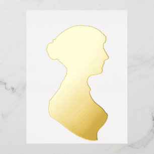 Invitación Postal Con Relieve Metalizado Jane Austen