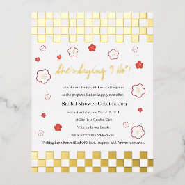 Invitación Postal Con Relieve Metalizado Japanese Touch Bridal