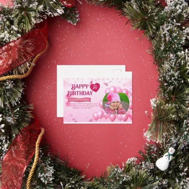 Invitación Postal Con Relieve Metalizado Jump and Play Birthday Invitation Photo Card  (in situ)