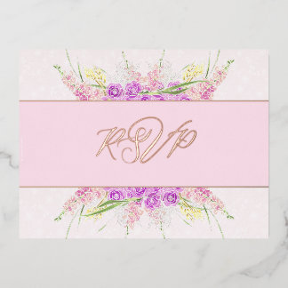Invitación Postal Con Relieve Metalizado La Boca Vendretti Pink Ribbon-Foil RSVP