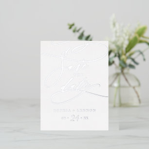 Invitación Postal Con Relieve Metalizado La caligrafía romántica del Relieve metalizado pla