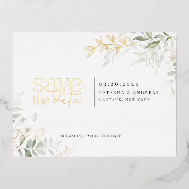 Invitación Postal Con Relieve Metalizado La vegetación de los bosques silvestres salva la i (Anverso)