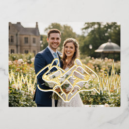 Invitación Postal Con Relieve Metalizado love