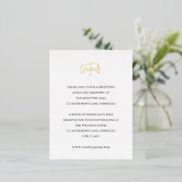 Invitación Postal Con Relieve Metalizado Modern Chic Wedding Foil Enclosure Card