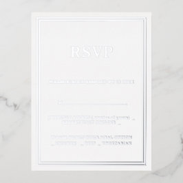 Invitación Postal Con Relieve Metalizado Moderna boda minimalista RSVP