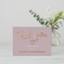 Moderno y mínimo corazón y guión Gracias Boda