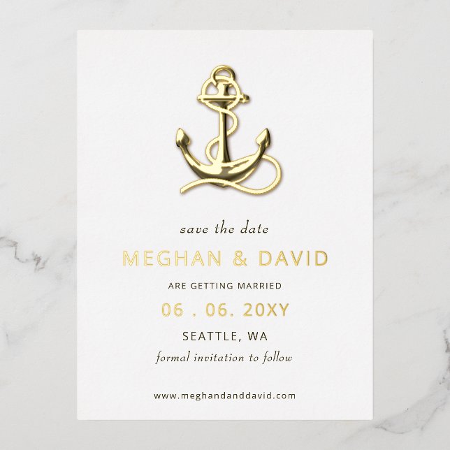 Invitación Postal Con Relieve Metalizado Náutica rusa de antaño de cosecha salva la fecha (Anverso)