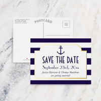 Nautical Navy & White Stripe Anchor Salvan La Fech