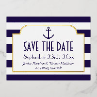 Nautical Navy & White Stripe Anchor Salvan La Fech