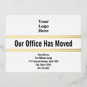 Invitación Postal Con Relieve Metalizado Nuestra oficina ha movido el logotipo de Black Whi