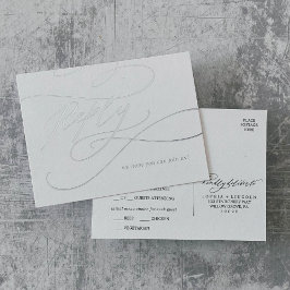 Invitación Postal Con Relieve Metalizado Opción de Boda de Relieve metalizado plateado romá