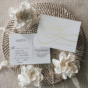 Invitación Postal Con Relieve Metalizado Opción de carne de Relieve metalizado dorado de ca