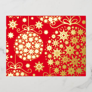 Invitación Postal Con Relieve Metalizado Ornamento de copo de nieve