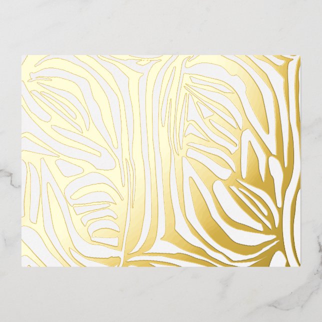 Invitación Postal Con Relieve Metalizado Patrón de cebra azul (Anverso)