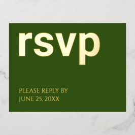 Invitación Postal Con Relieve Metalizado Postcarta de opciones de comida verde para el Reli