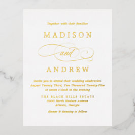 Invitación Postal Con Relieve Metalizado Querida Boda de Oro