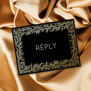 Invitación Postal Con Relieve Metalizado Relieve metalizado real Leña Mínima Foliage Comida