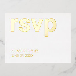 Invitación Postal Con Relieve Metalizado Relieve metalizado RSVP Sencilla Elección De Comid
